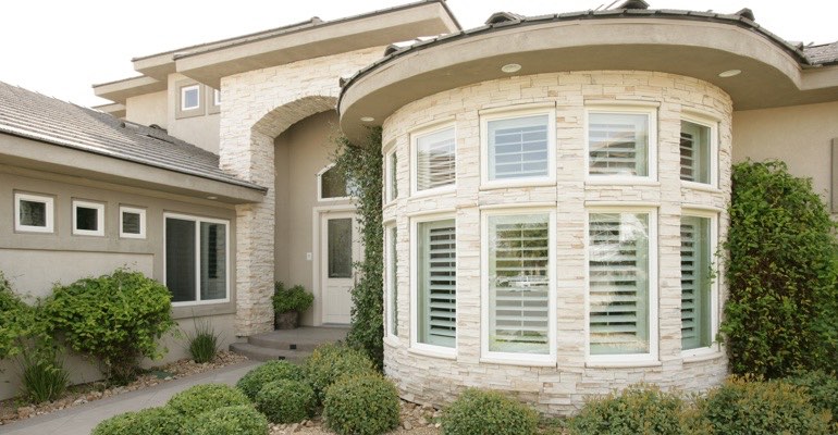 Exterior view of shutters Boise home